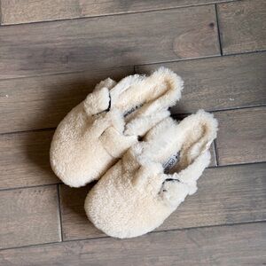 Birkenstock Cream Fuzzy Mules